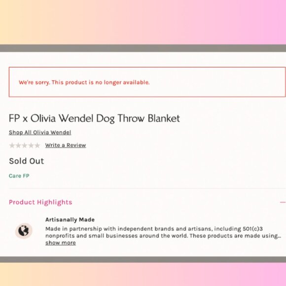 Free People x Olivia Wendel Dog Throw Blanket ๐พ Exclusive Limited Edition NWT - Picture 11 of 16